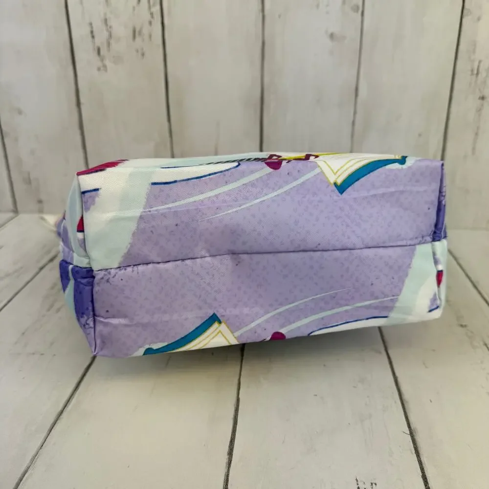 New Dove Colorful Print Sunglasses Sneakers Zip Top Cosmetic Nylon Makeup Bag